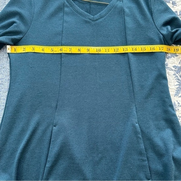 Denim & Co Top  Swing Style Front Pockets Long Sleeve Oversized XS - Picture 10 of 12